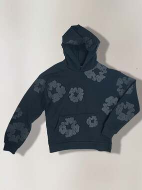 Denim Tears Cotton Wreath Hoodie Black Monochrome